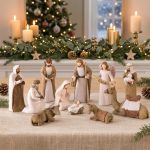 12-piece upgraded Nativity scene (manger) set for indoor Christmas decor