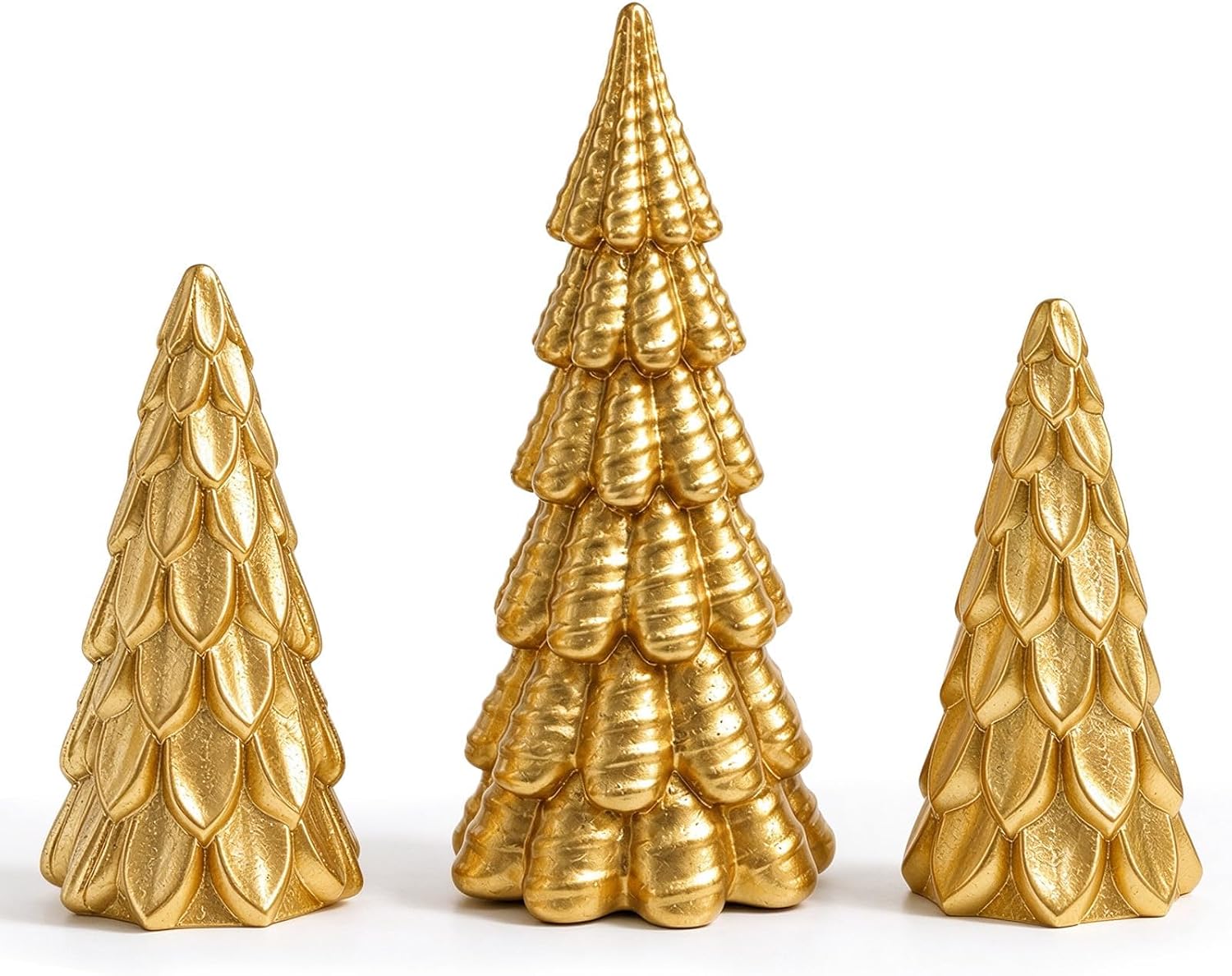 71XkJmSs0ZL._AC_SL1500_.jpg 3-piece gold resin Christmas tree tabletop ornament set - Image 1