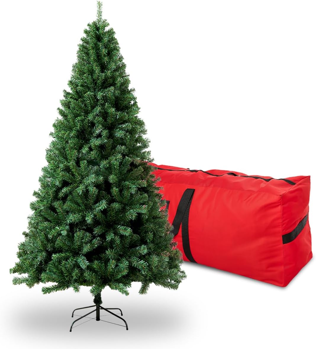 71l9llgTjVL._AC_SL1200_.jpg 6-foot green spruce artificial Christmas tree, featuring PVC foliage and a sturdy metal stand - Image 1