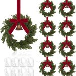 Set of 2 Christmas Candle Rings, for tabletop taper candle decoration