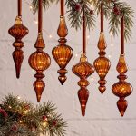 Set of 6 vintage-style mercury glass finial ornaments