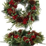 Full, Lush Greenery Christmas Door Wreath, perfect for entryways and hallways