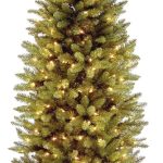 7-foot pre-lit slim Kingswood Fir Christmas tree, white lights, includes stand