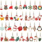Set of 36 mini Christmas ornaments (includes hanging strings) for holiday crafts