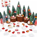 80-piece miniature Christmas ornament set (trees, Santa, snowmen)—great for DIY micro-landscapes